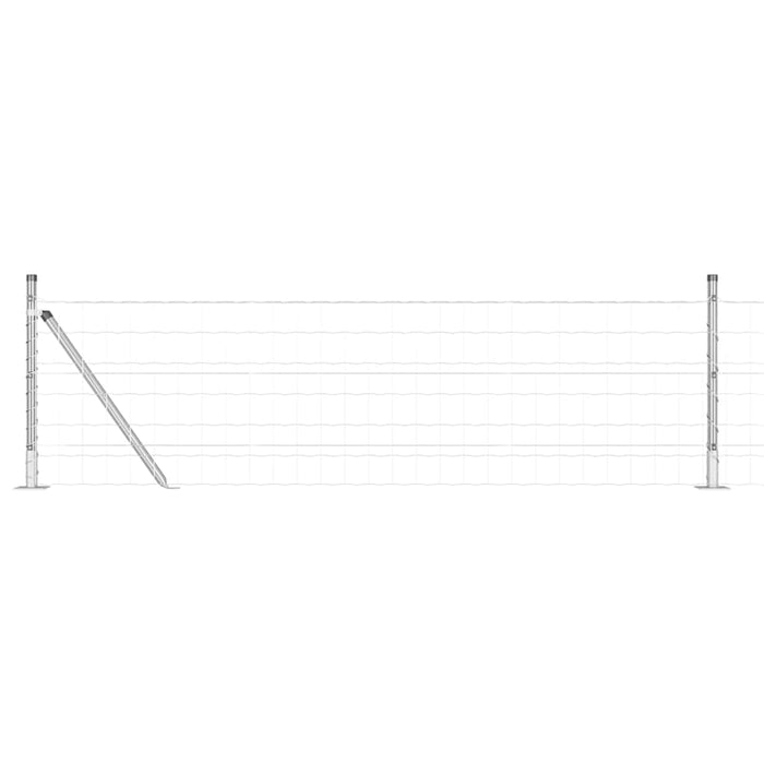 Îngrădire cu stâlpi Argintiu 0.4 x 50 m Oțel - WALTI WALTI