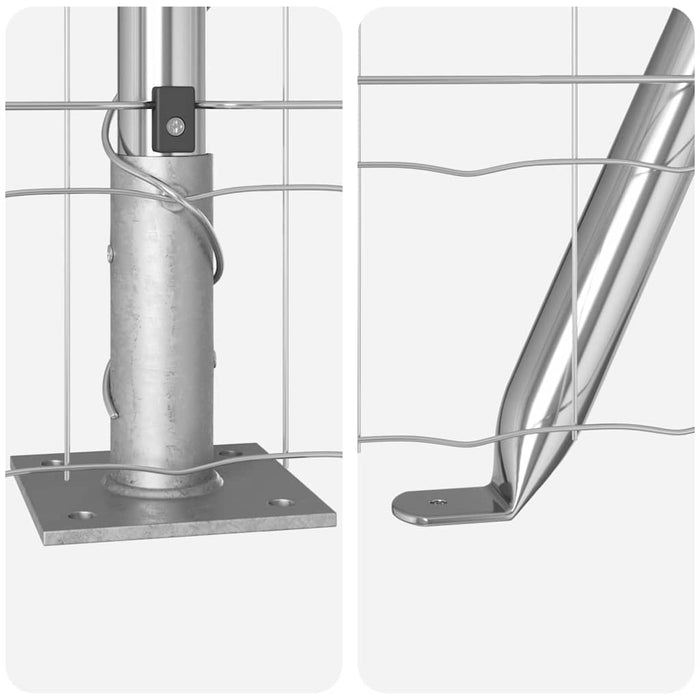 Îngrădire cu stâlpi Argintiu 1.2 x 25 m Oțel - WALTI WALTI