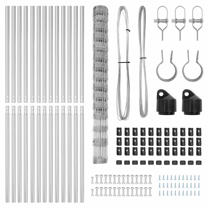 Gard pentru câmp Argintiu 25 x 1.6 m Oțel galvanizat - WALTI WALTI