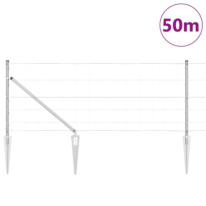 Gard pentru câmp 0.8x50 m din oțel galvanizat - WALTI WALTI