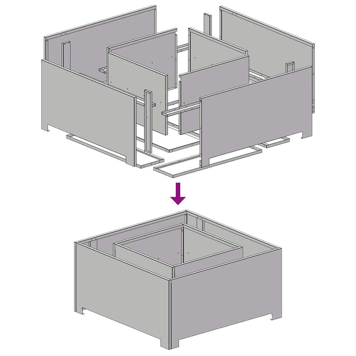 Cuptor de foc Maro 80 x 80 x 40 cm Oțel rezistent de intemperii - WALTI WALTI