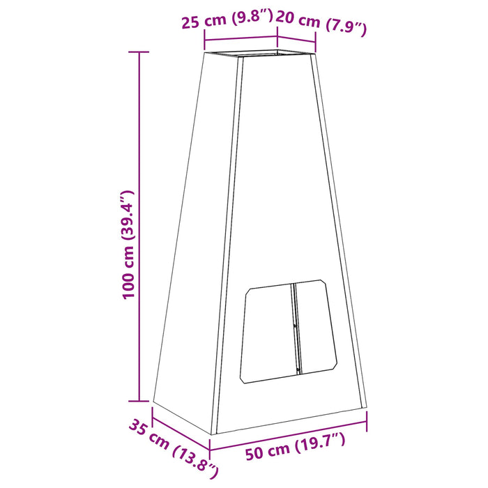 Cuptor de foc Negru 50 x 35 x 100 cm Oțel - WALTI WALTI
