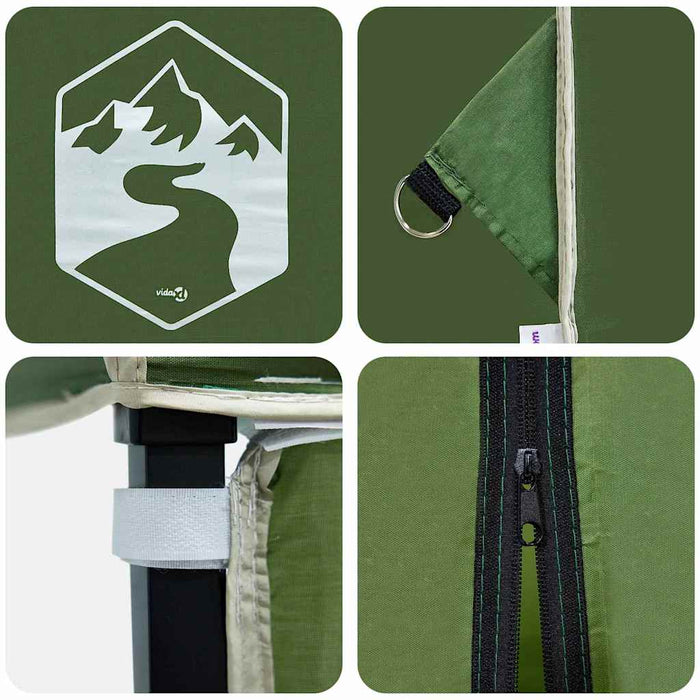 Cort cu Copertină Verde 250 x 250 x 227 / 236 / 245 cm - WALTI WALTI