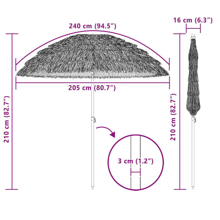 Parasol de Grădină natural 205 x 205 x 210 cm - WALTI WALTI