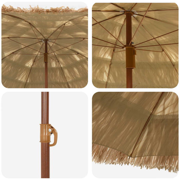 Parasol de Plajă natural 255 x 255 x 255 cm Poliester și oțel - WALTI WALTI