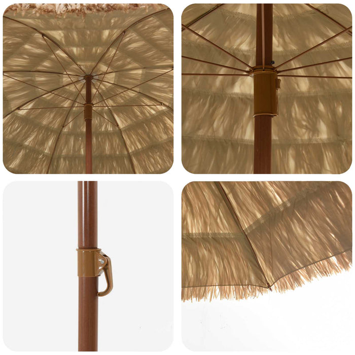 Parasol de Plajă natural 255 x 255 x 255 cm Poliester și oțel - WALTI WALTI