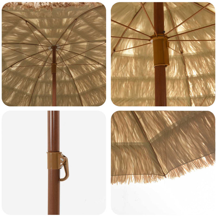 Parasol de Plajă natural 255 x 255 x 255 cm Poliester și oțel - WALTI WALTI