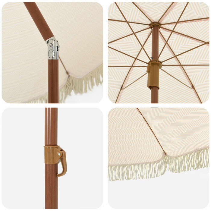 Parasol de Plajă Galben și alb 205 x 205 x 210 cm - WALTI WALTI