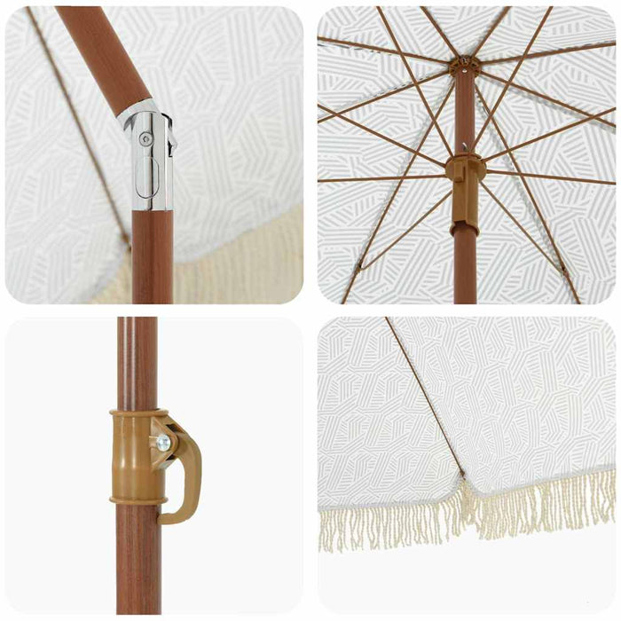 Parasol de Plajă Gri și alb 160 x 160 x 196 cm WALTI