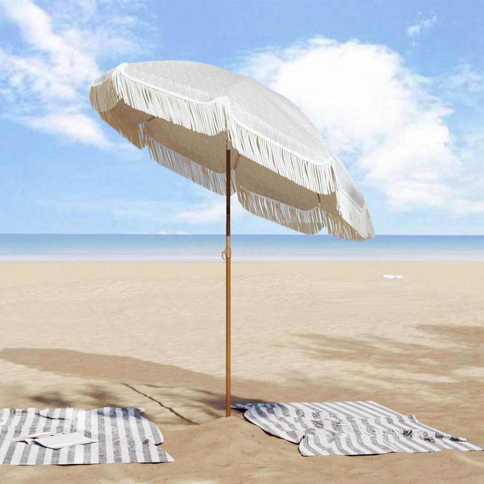 Parasol de Plajă Gri și alb 160 x 160 x 196 cm WALTI