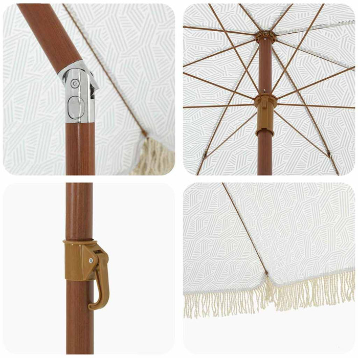Parasol de Plajă Gri și alb 205 x 205 x 210 cm - WALTI WALTI