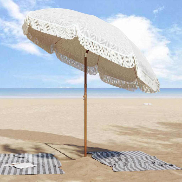 Parasol de Plajă Gri și alb 205 x 205 x 210 cm - WALTI WALTI