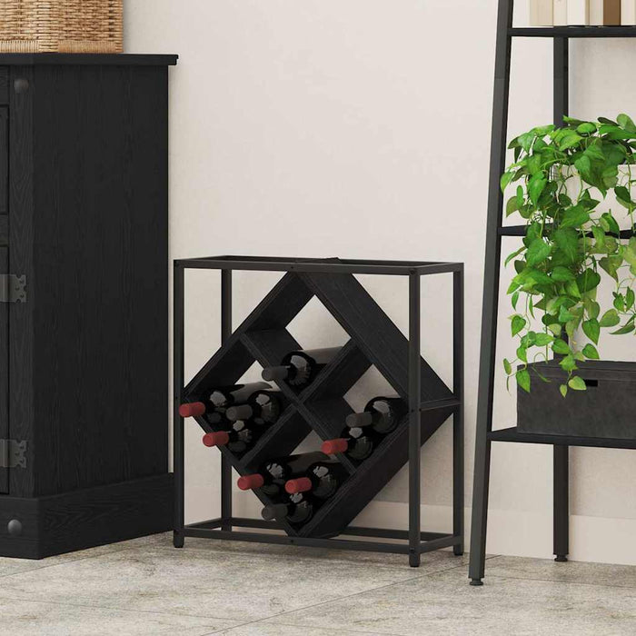 Raft pentru vin Stejar negru 51 x 18 x 52.5 cm Lemn compozit - WALTI WALTI
