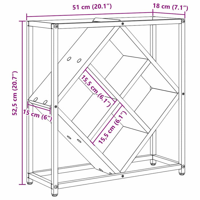 Raft pentru vin Lemn vechi 51 x 18 x 52.5 cm Lemn compozit - WALTI WALTI