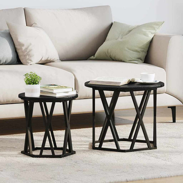Masă laterală 2 pcs Stejar negru 50 x 50 x 40 cm - WALTI WALTI