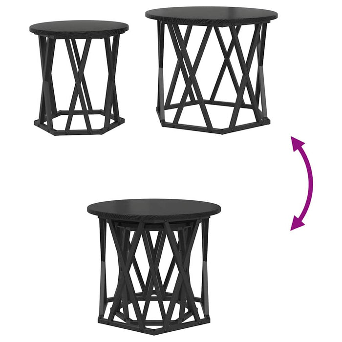 Masă laterală 2 pcs Stejar negru 50 x 50 x 40 cm - WALTI WALTI