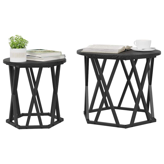 Masă laterală 2 pcs Stejar negru 50 x 50 x 40 cm - WALTI WALTI