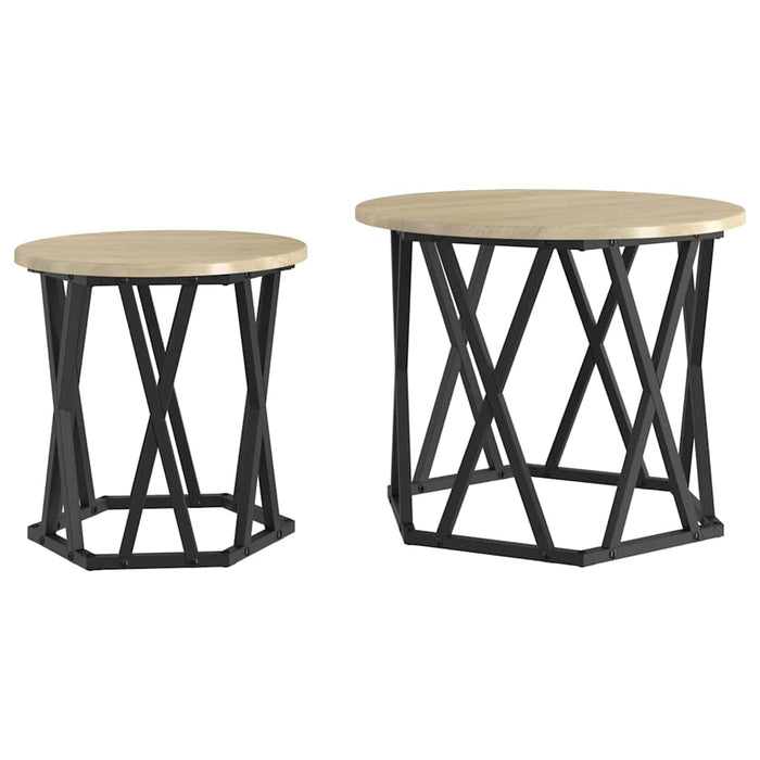 Masă laterală 2 pcs Stejar sonoma 50 x 50 x 40 cm - WALTI WALTI