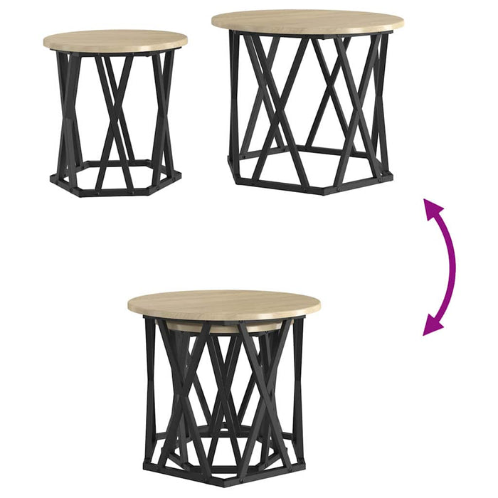 Masă laterală 2 pcs Stejar sonoma 50 x 50 x 40 cm - WALTI WALTI