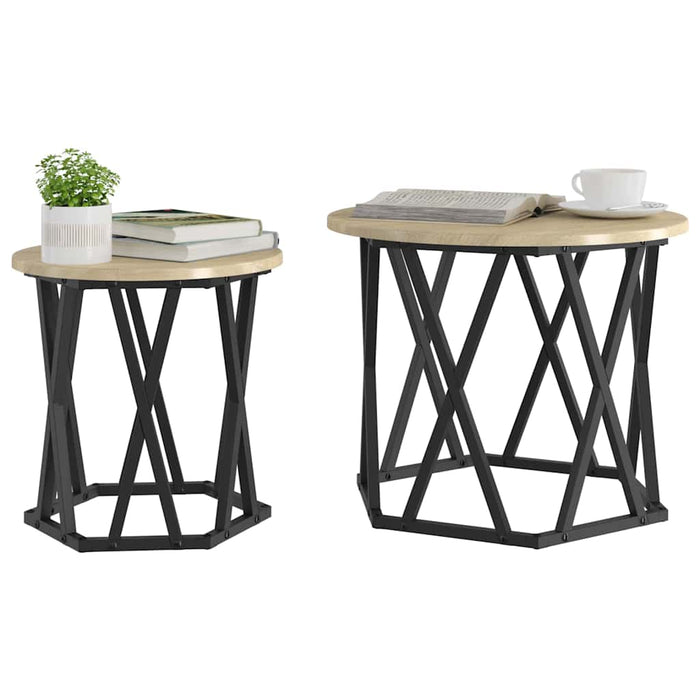 Masă laterală 2 pcs Stejar sonoma 50 x 50 x 40 cm - WALTI WALTI
