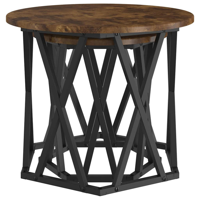 Masă laterală 2 pcs Stejar afumat 50 x 50 x 40 cm - WALTI WALTI
