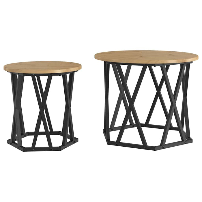Masă laterală 2 pcs stejar artizanal 50 x 50 x 40 cm - WALTI WALTI