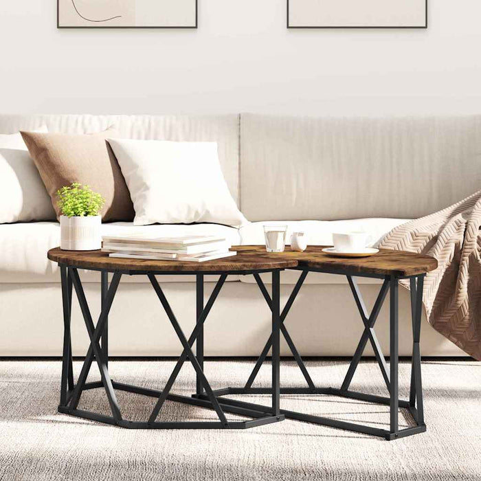 Masă de cafea Stejar afumat 80 x 80 x 42 cm - WALTI WALTI