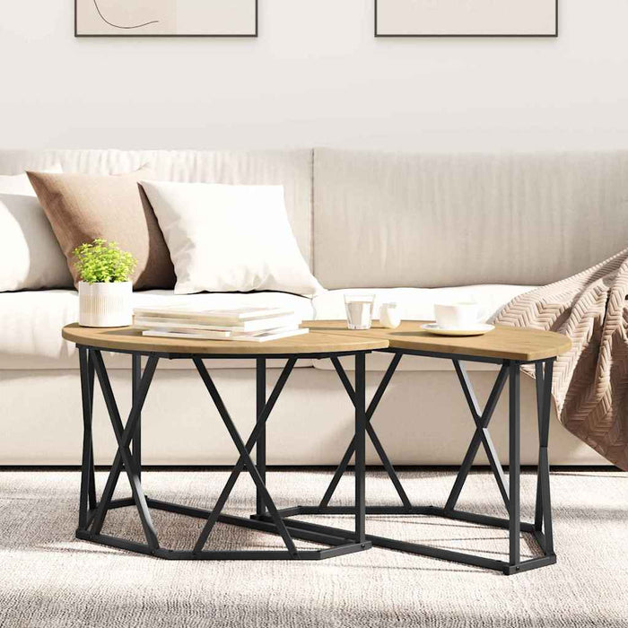 Masă de cafea stejar artizanal 80 x 80 x 42 cm - WALTI WALTI