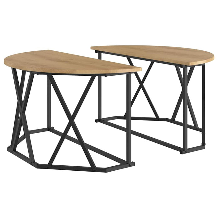 Masă de cafea stejar artizanal 80 x 80 x 42 cm - WALTI WALTI