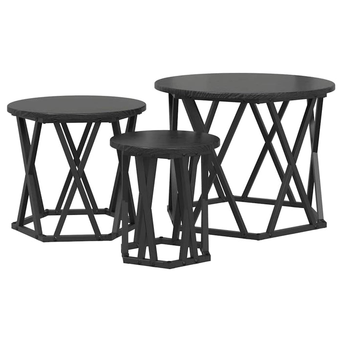 Masă laterală nesting 3 pcs Stejar negru 53 x 53 x 40 cm - WALTI WALTI