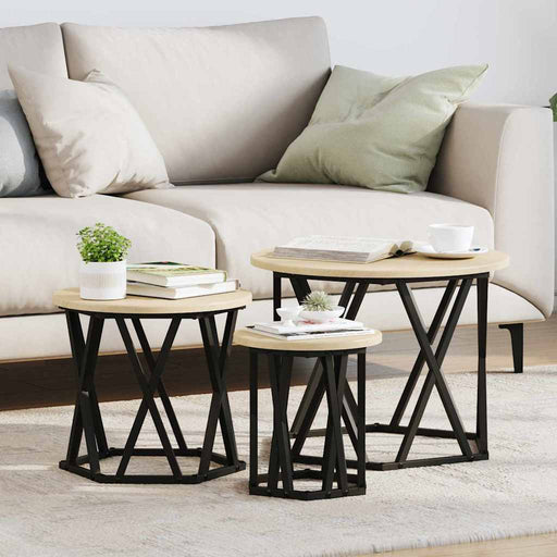 Masă laterală nesting 3 pcs Stejar sonoma 53 x 53 x 40 cm - WALTI WALTI