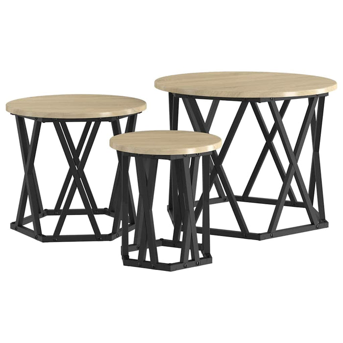 Masă laterală nesting 3 pcs Stejar sonoma 53 x 53 x 40 cm - WALTI WALTI