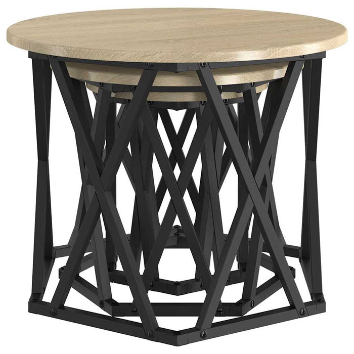 Masă laterală nesting 3 pcs Stejar sonoma 53 x 53 x 40 cm - WALTI WALTI