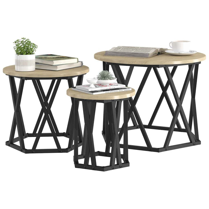 Masă laterală nesting 3 pcs Stejar sonoma 53 x 53 x 40 cm - WALTI WALTI