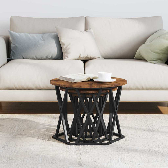 Masă laterală nesting 3 pcs Stejar afumat 53 x 53 x 40 cm - WALTI WALTI