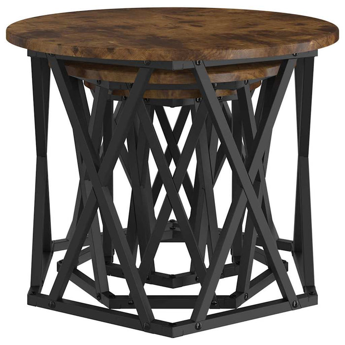 Masă laterală nesting 3 pcs Stejar afumat 53 x 53 x 40 cm - WALTI WALTI