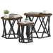 Masă laterală nesting 3 pcs Stejar afumat 53 x 53 x 40 cm - WALTI WALTI