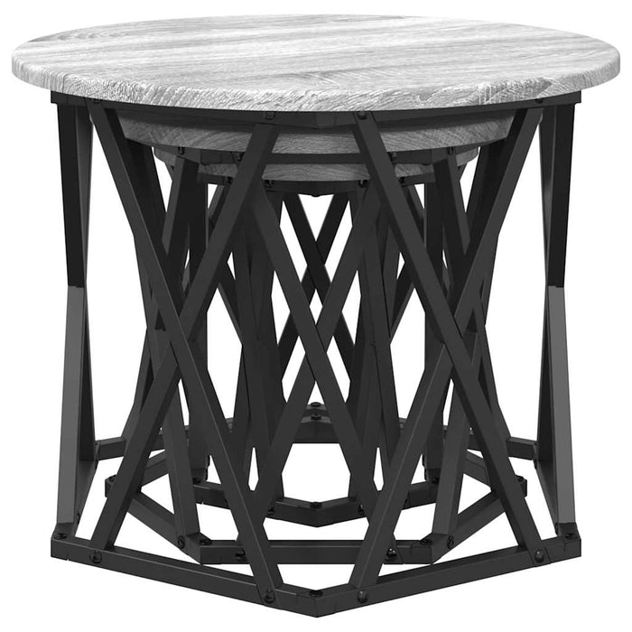Masă laterală nesting 3 pcs sonoma gri 53 x 53 x 40 cm - WALTI WALTI