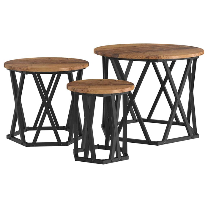 Masă laterală nesting 3 pcs Lemn vechi 53 x 53 x 40 cm - WALTI WALTI