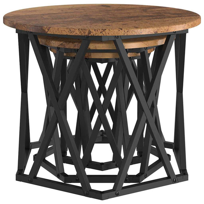 Masă laterală nesting 3 pcs Lemn vechi 53 x 53 x 40 cm - WALTI WALTI