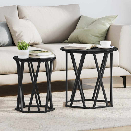 Masă de cafea 2 pcs Stejar negru 50 x 50 x 50 cm - WALTI WALTI