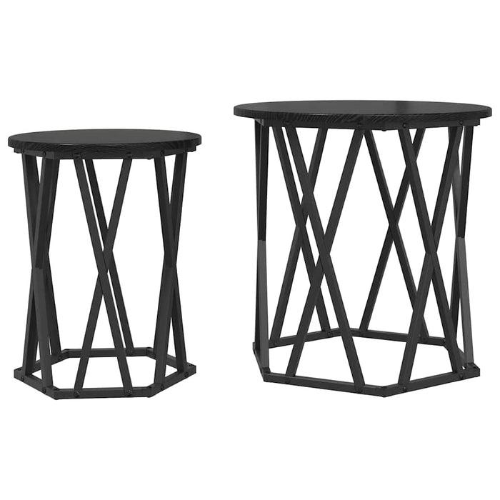 Masă de cafea 2 pcs Stejar negru 50 x 50 x 50 cm - WALTI WALTI