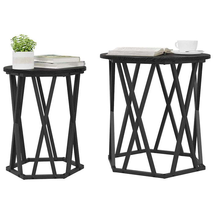 Masă de cafea 2 pcs Stejar negru 50 x 50 x 50 cm - WALTI WALTI