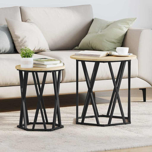 Masă de cafea 2 pcs Stejar sonoma 50 x 50 x 50 cm - WALTI WALTI