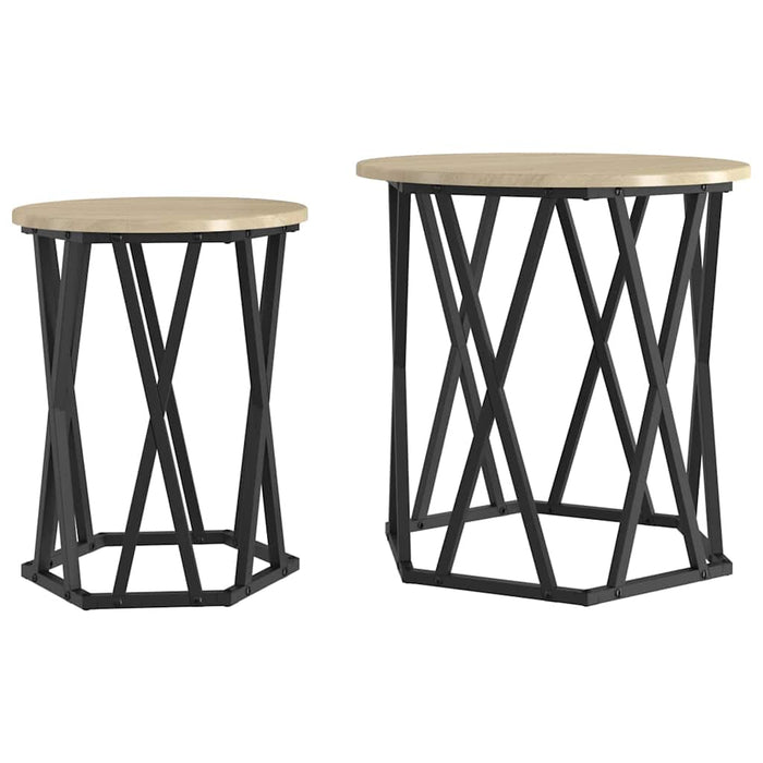Masă de cafea 2 pcs Stejar sonoma 50 x 50 x 50 cm - WALTI WALTI