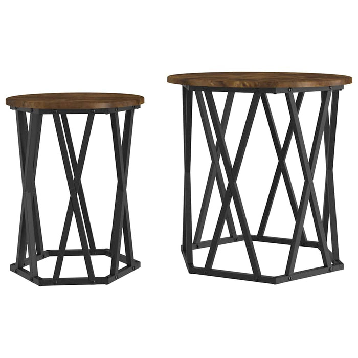 Masă de cafea 2 pcs Stejar afumat 50 x 50 x 50 cm - WALTI WALTI