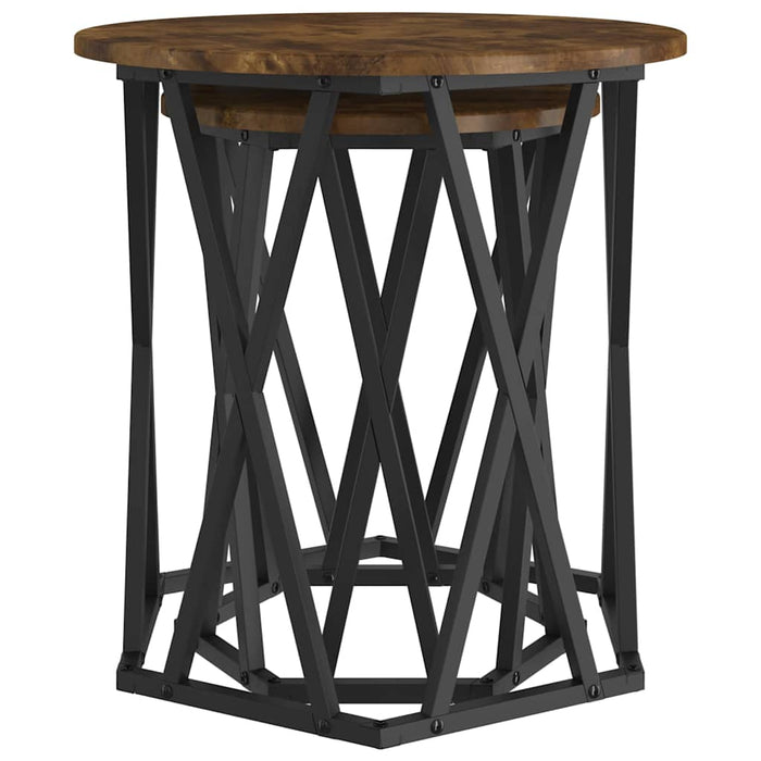 Masă de cafea 2 pcs Stejar afumat 50 x 50 x 50 cm - WALTI WALTI