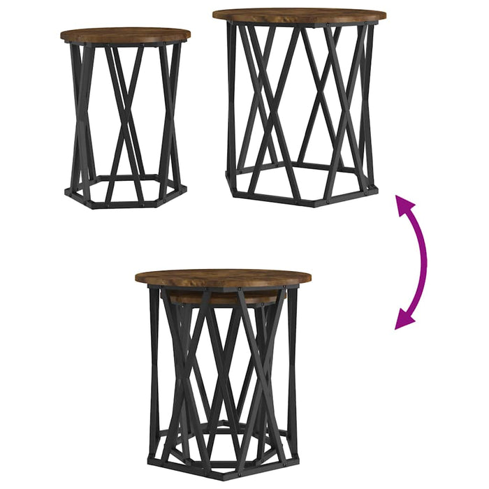 Masă de cafea 2 pcs Stejar afumat 50 x 50 x 50 cm - WALTI WALTI