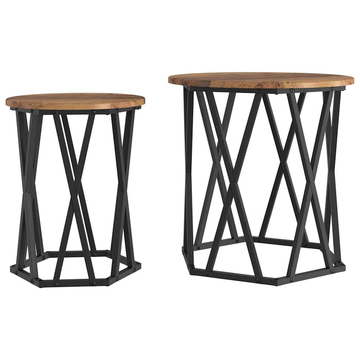 Masă de cafea 2 pcs Lemn vechi 50 x 50 x 50 cm - WALTI WALTI