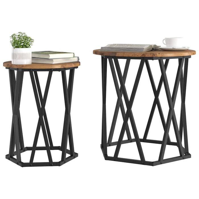 Masă de cafea 2 pcs Lemn vechi 50 x 50 x 50 cm - WALTI WALTI